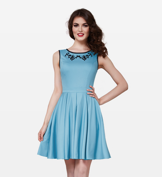 Drop-Waist Dress (XS, Light Blue)