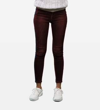 Low Distress Stretchable Jeans (28, Maroon)